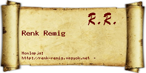 Renk Remig névjegykártya